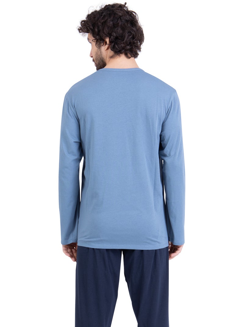 Pyjama long homme Chic Athena Bleu - Kiabi