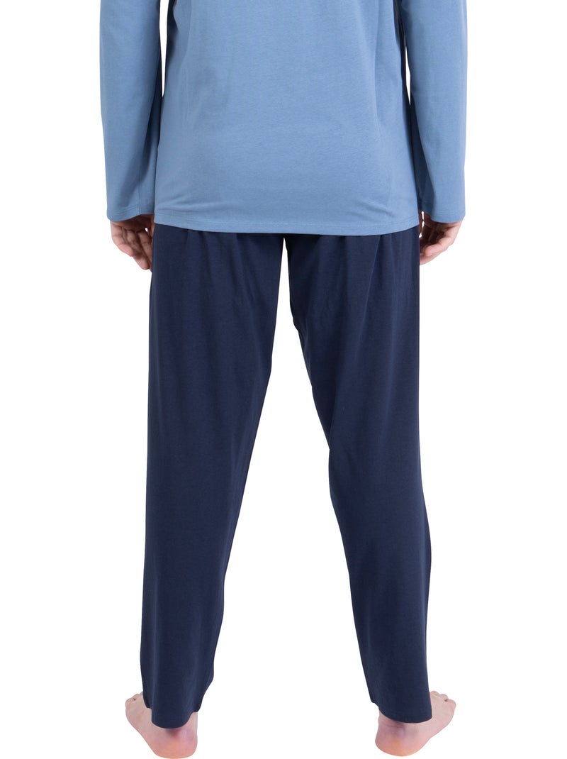 Pyjama long homme Chic Athena Bleu - Kiabi