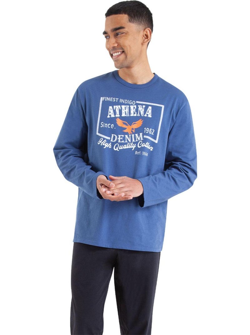 Pyjama long homme Ecopack Bleu - Kiabi