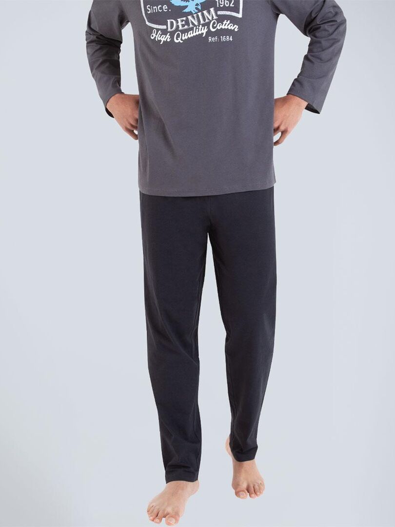 Pyjama Militaire Long Homme Coton Sesto Senso - Ensemble Manches Longues Et Pantalon Confort