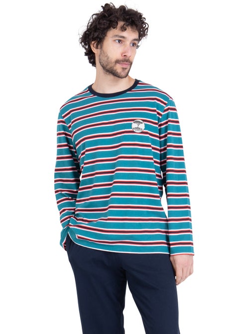 Pyjama long homme rayures aventure athena - Kiabi Pyjama long homme rayures aventure athena - Kiabi