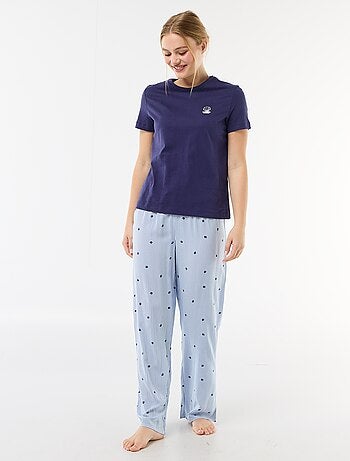 Pyjama long imprimé - 2 pièces