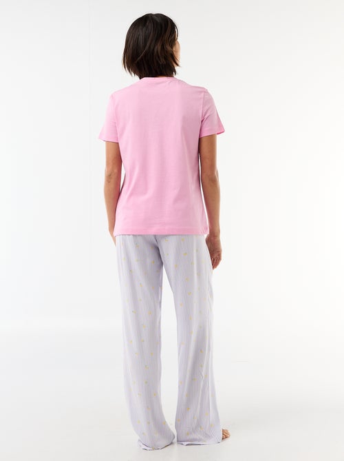 Pyjama long imprimé - 2 pièces - Kiabi
