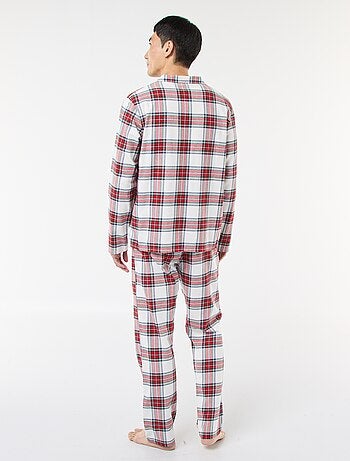 Pyjama long imprimé carreaux - 2 pièces