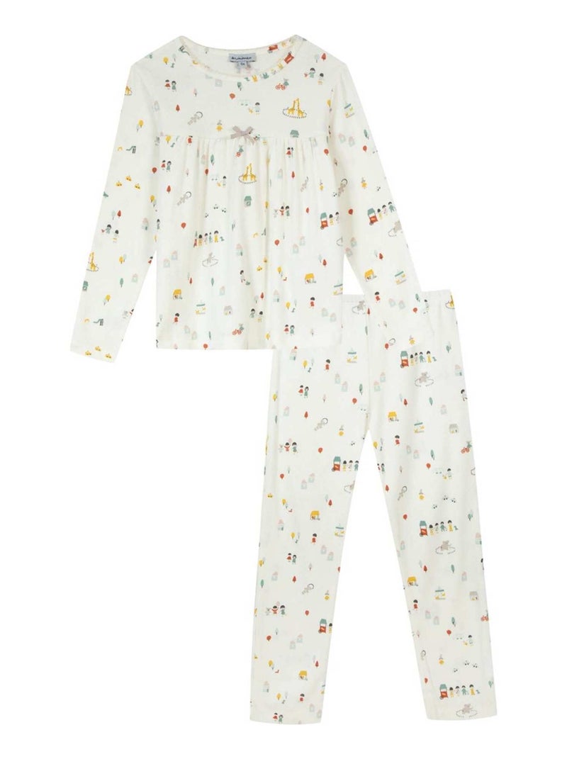 Pyjama Long Imprimé Deux Pièces Oeko-tex 'miniman' Ecru - Kiabi