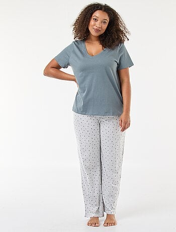 Pyjama long imprimé léopard - 2 pièces