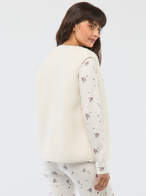 Pyjama long imprimé + gilet sans manches - 3 pièces - Kiabi