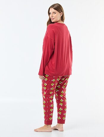 Pyjama long imprimé 'Grinch' - 2 pièces