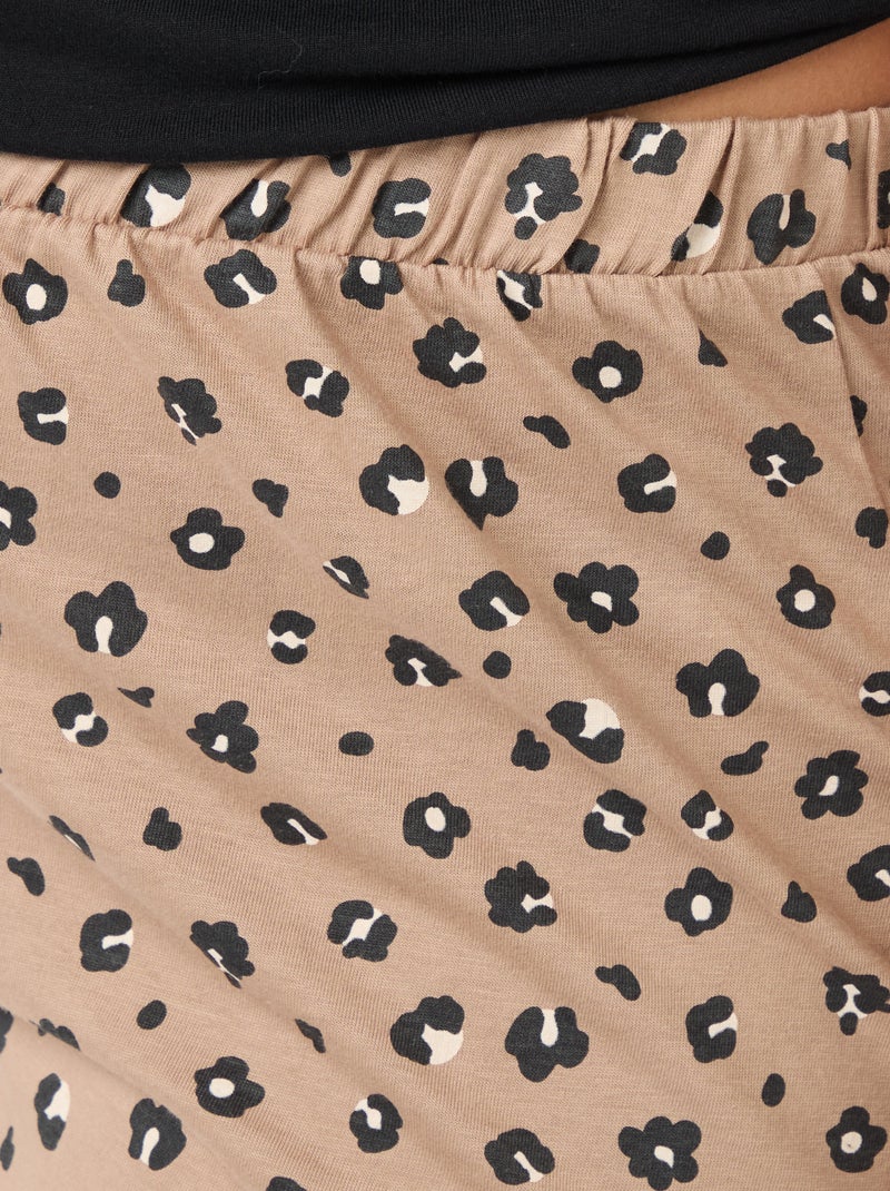 Pyjama long imprimé léopard - 2 pièces Léopard - Kiabi