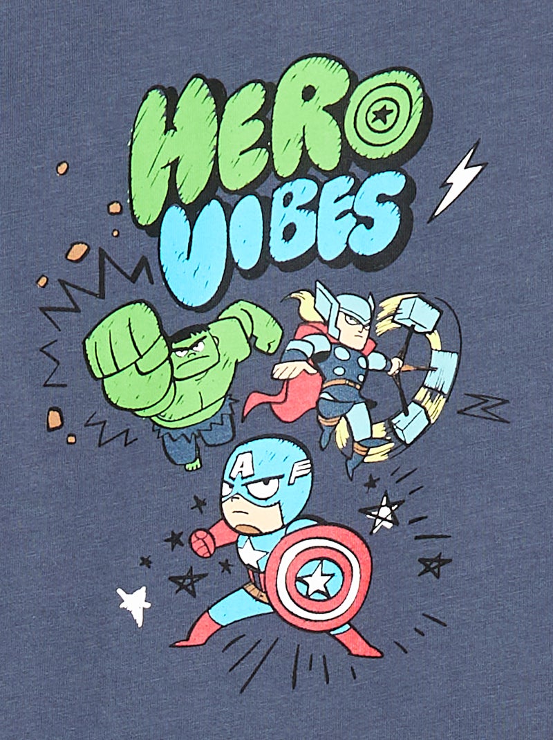 Pyjama long imprimé 'Marvel' Bleu/gris - Kiabi