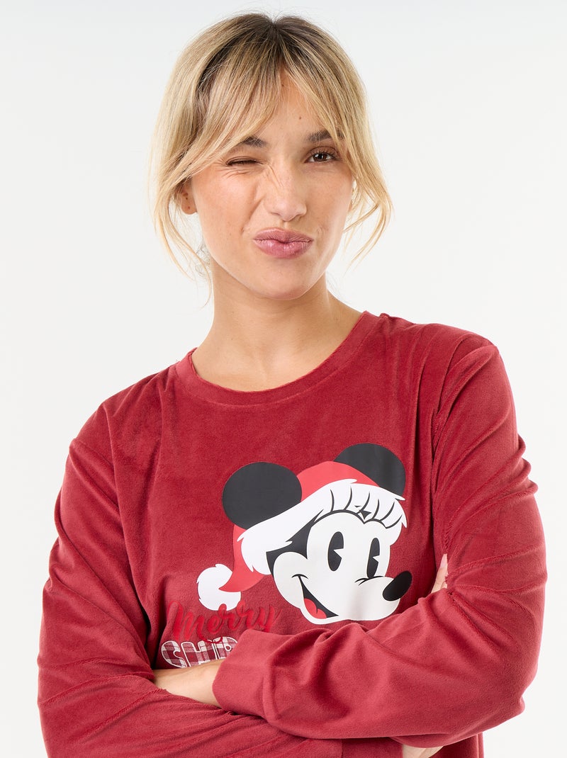 Pyjama long imprimé 'Minnie' 'Disney' - 2 pièces Rouge - Kiabi