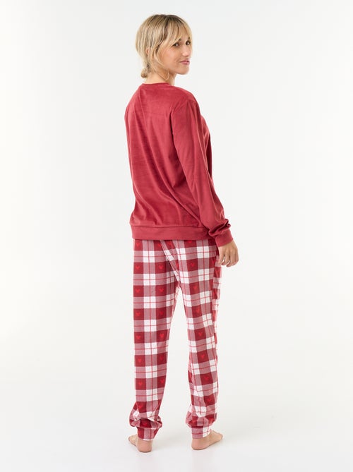 Pyjama long imprimé 'Minnie' 'Disney' 'Noël' - 2 pièces - Kiabi