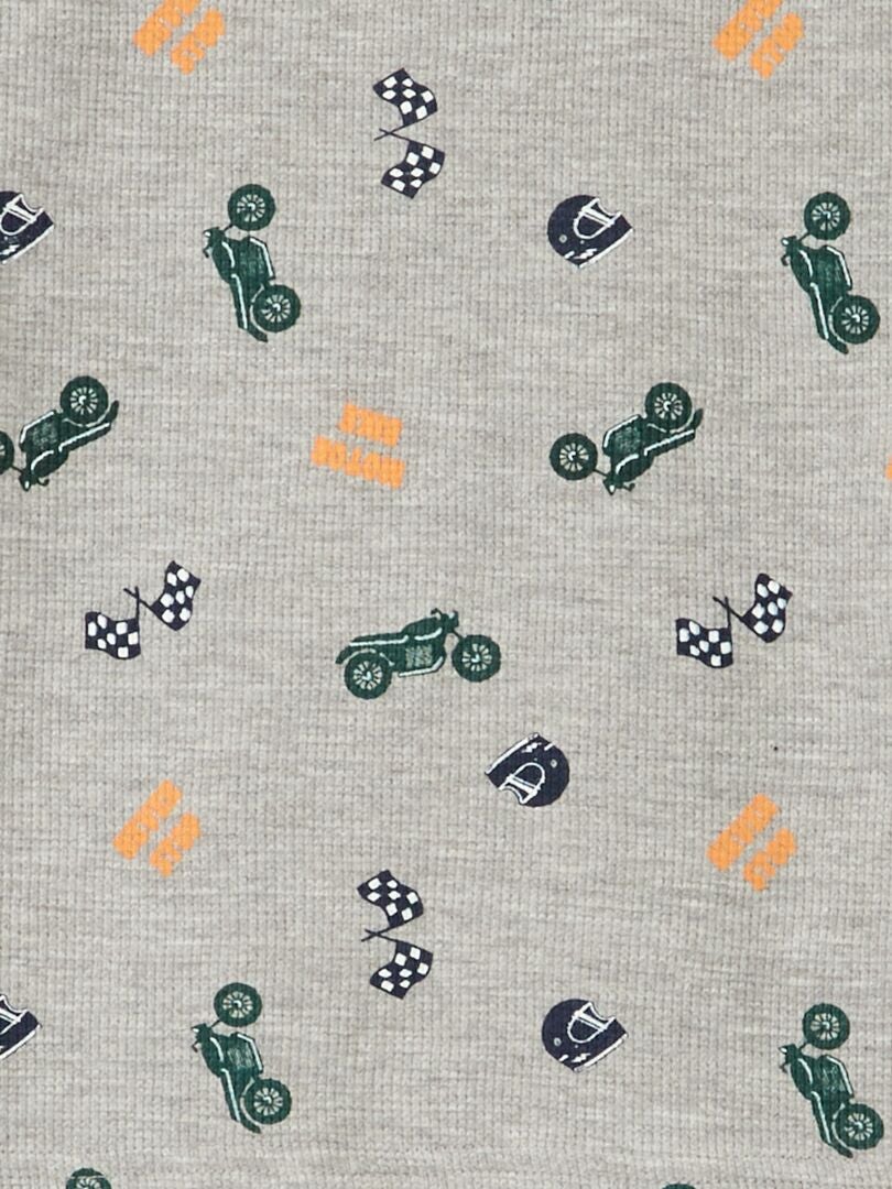 Pyjama long imprimé 'motos' Gris - Kiabi