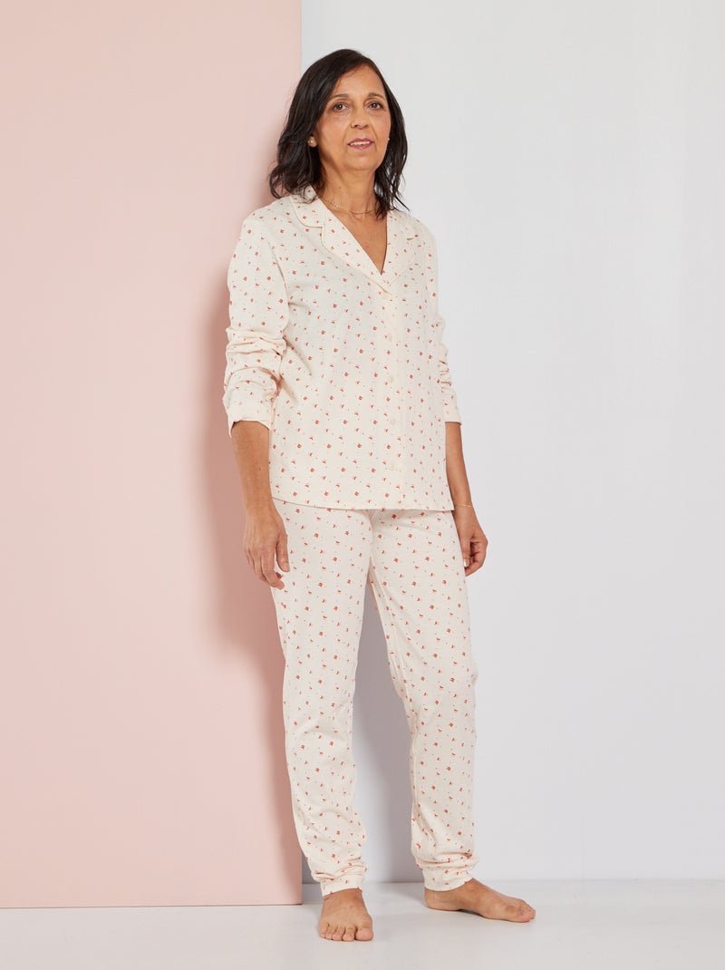 Pyjama long imprimé 'Octobre Rose' Rose - Kiabi