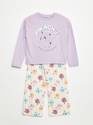 Pyjama long imprimé 'Pikachu' - 2 pièces