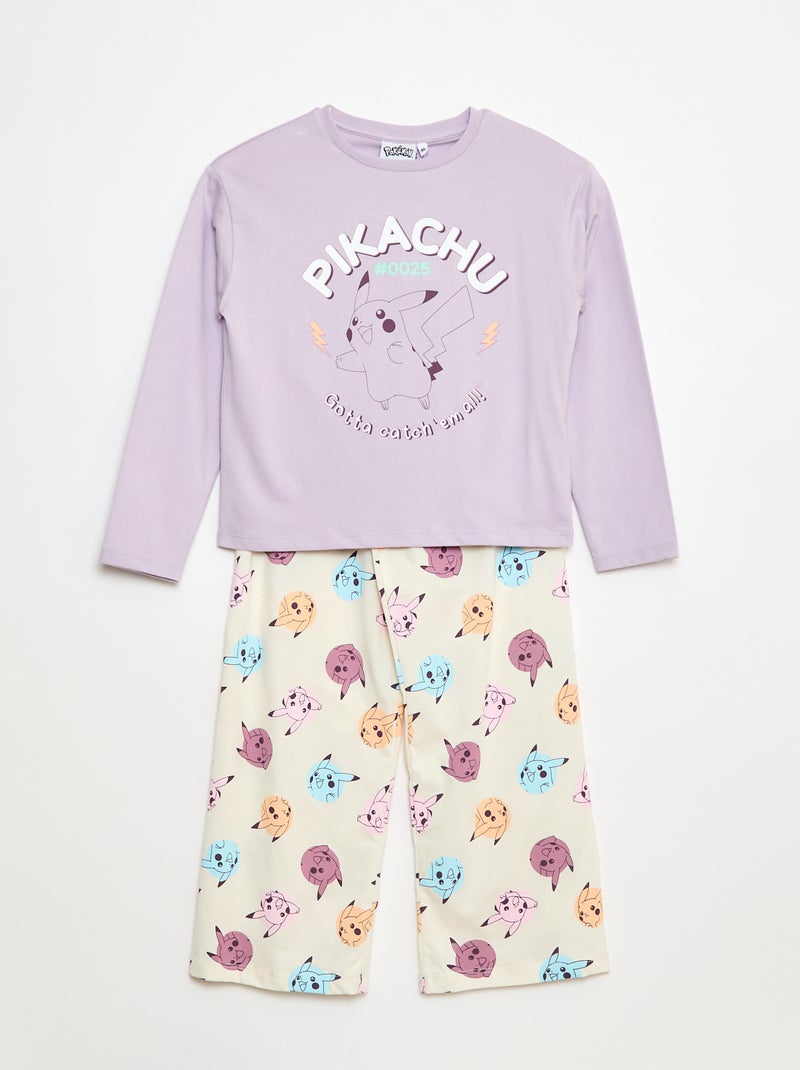 Pyjama long imprimé 'Pikachu' - 2 pièces Violet - Kiabi