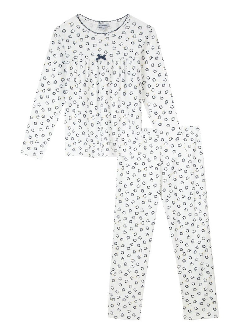Pyjama Long Imprimé Pingouin Oeko-tex 'miniman' Bleu marine - Kiabi