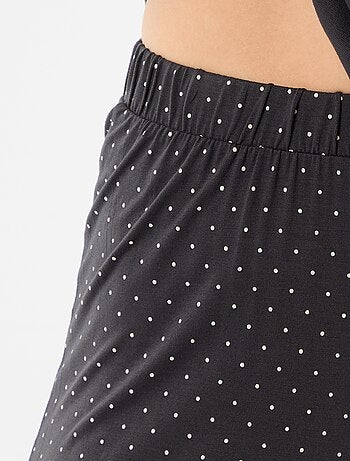 Pyjama long imprimé pois - 2 pièces