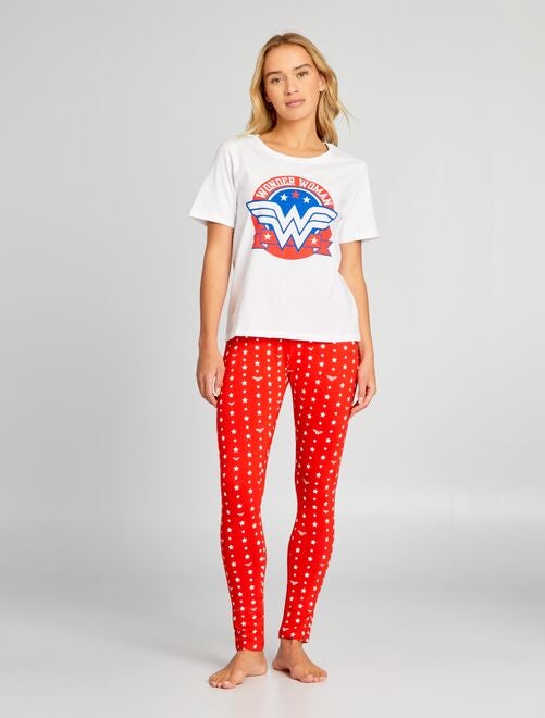 Pyjama long imprimé 'Wonder Woman' - 2 pièces - Kiabi