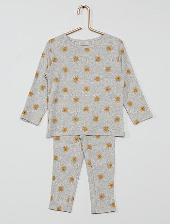 Pyjama 2 Pieces Vetements Bebe Gris Kiabi