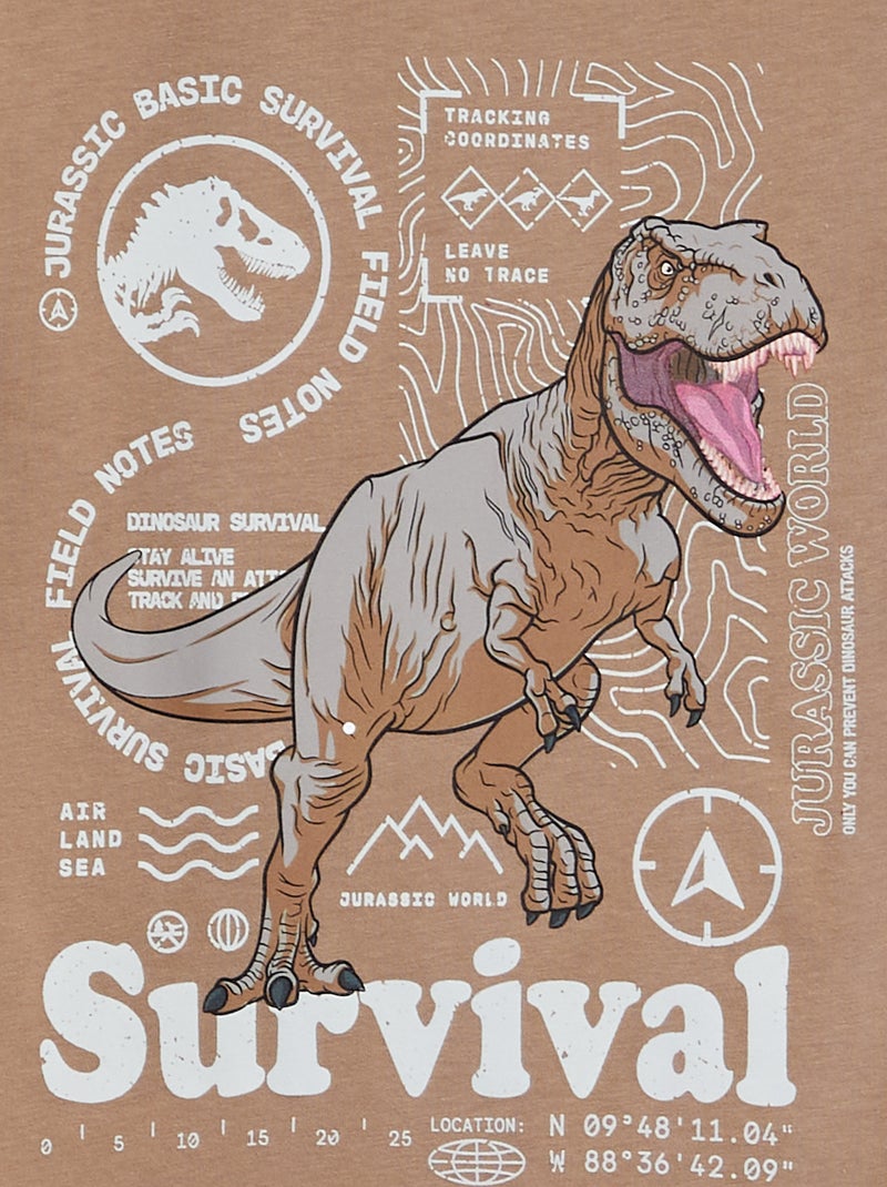 Pyjama long 'Jurassic World' - 2 pièces Marron - Kiabi