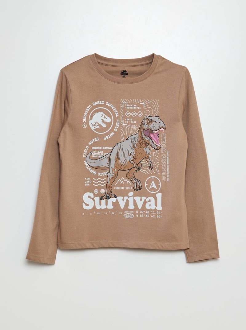 Pyjama long 'Jurassic World' - 2 pièces Marron - Kiabi