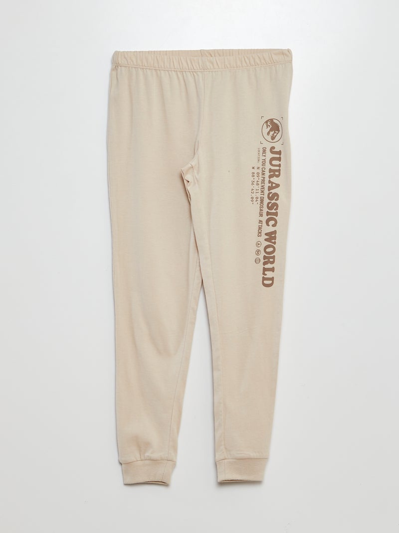 Pyjama long 'Jurassic World' - 2 pièces Marron - Kiabi
