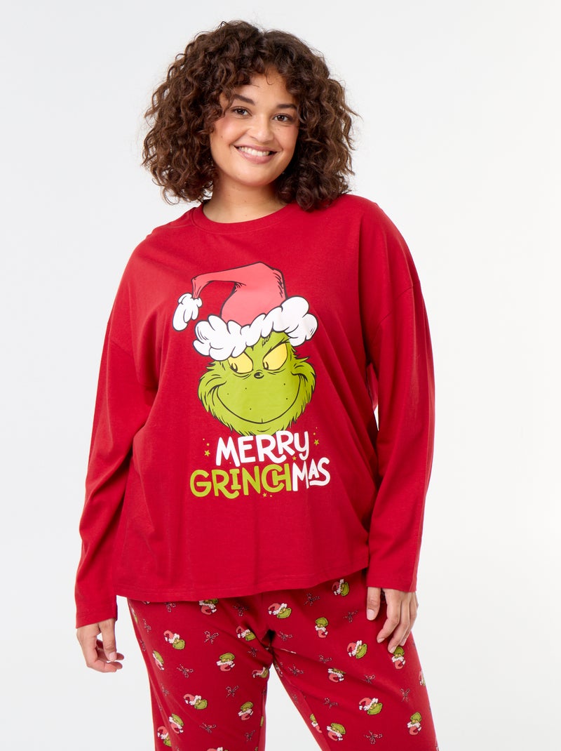 Pyjama long 'Le Grinch' - 2 pièces Rouge - Kiabi