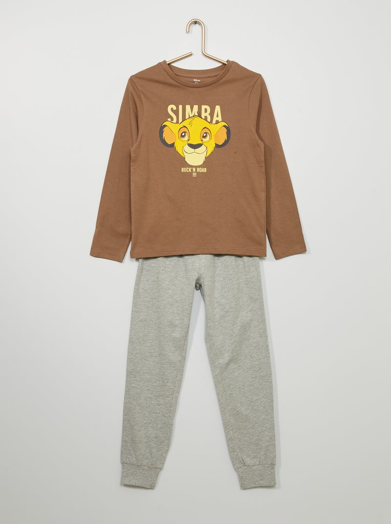 Pyjama long 'Le Roi Lion' 'Disney' marron/gris - Kiabi