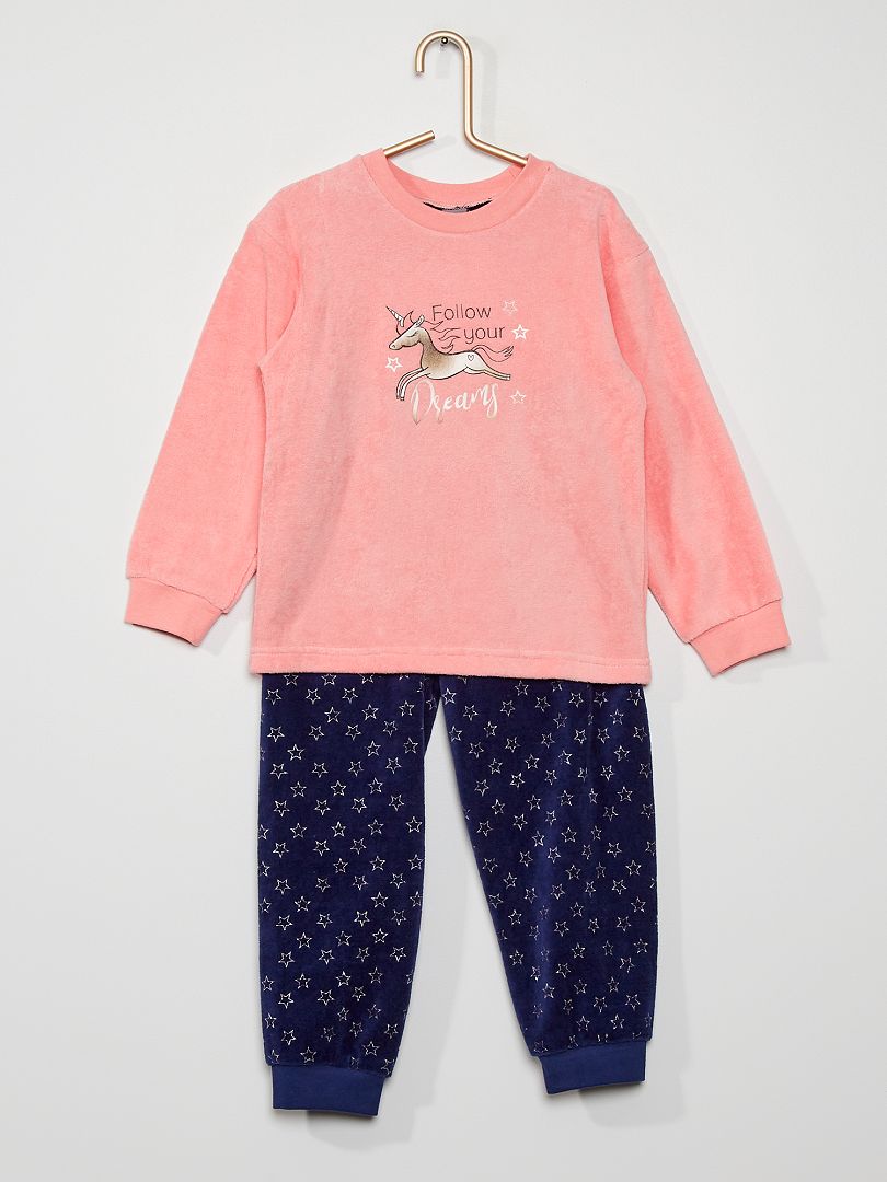 Pyjama long 'licorne' rose - Kiabi