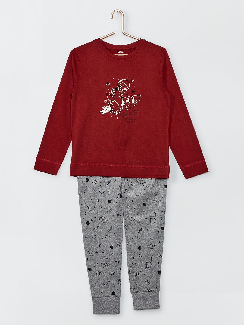 Pyjama long luminescent rouge - Kiabi