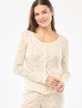 Pyjama long maille pointelle - 2 pièces