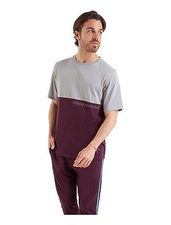 Pyjama long manches courtes col rond homme Club Athena