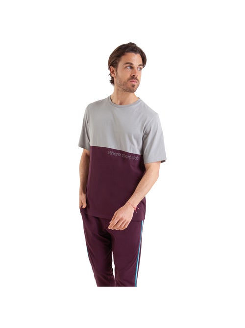 Pyjama long manches courtes col rond homme Club Athena - Kiabi Pyjama long manches courtes col rond homme Club Athena - Kiabi