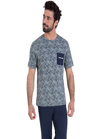 Pyjama long manches courtes col rond homme Summer Athena