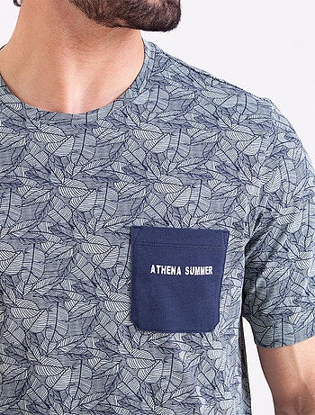 Pyjama long manches courtes col rond homme Summer Athena