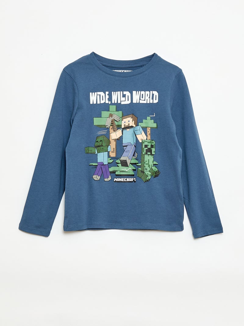 Pyjama long 'Minecraft' - 2 pièces Gris/bleu - Kiabi