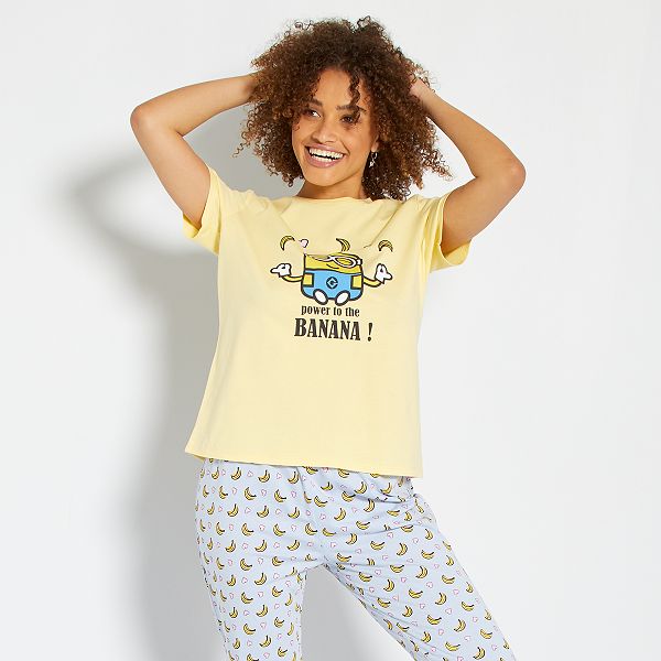 Pyjama Long Minions Femme Jaune Bleu Kiabi 17 00