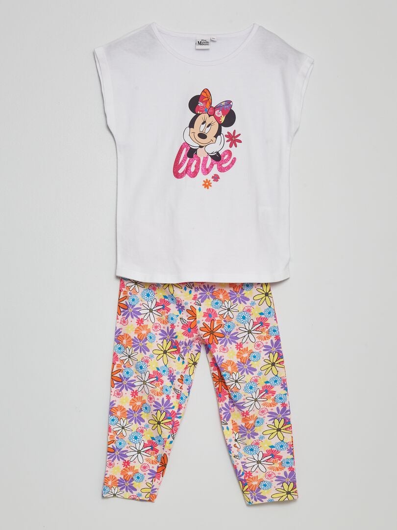 Pyjama long 'Minnie' - 2 pièces blanc - Kiabi