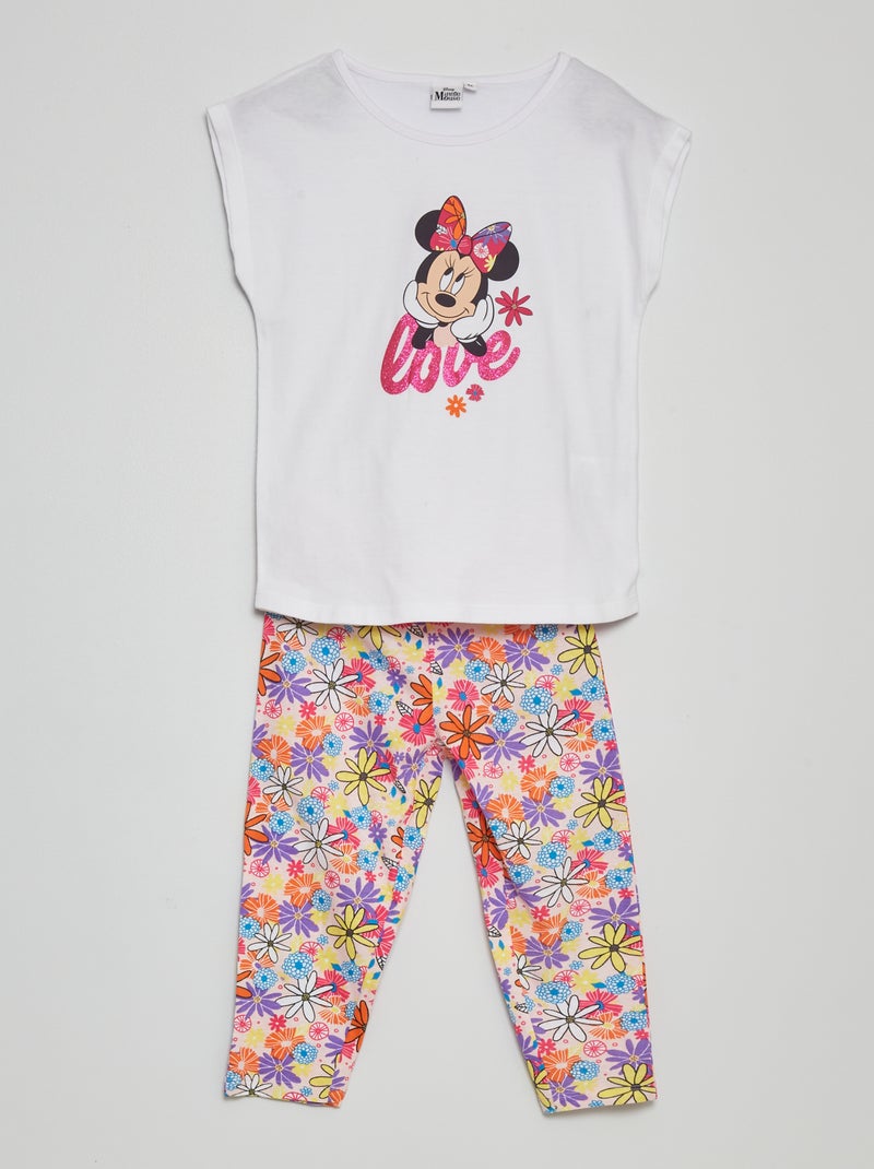 Pyjama long 'Minnie' - 2 pièces blanc - Kiabi