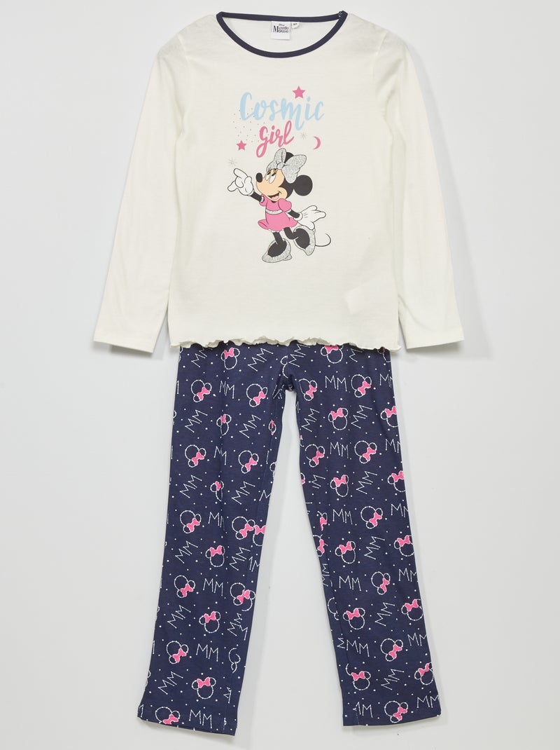 Pyjama long 'Minnie' de 'Disney' blanc/bleu - Kiabi