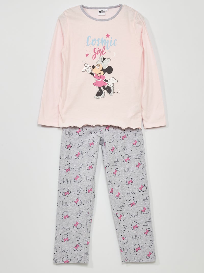Pyjama long 'Minnie' de 'Disney' rose/gris - Kiabi