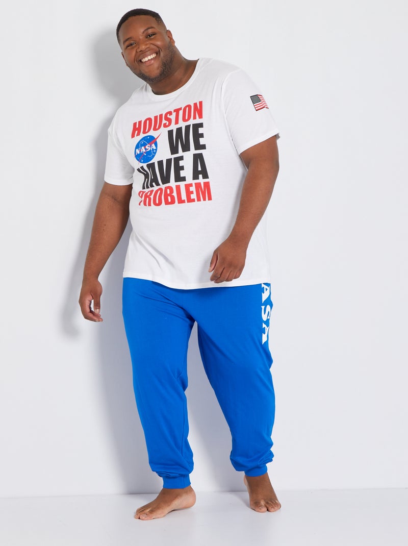 Pyjama long 'NASA' - 2 pièces blanc/bleu - Kiabi
