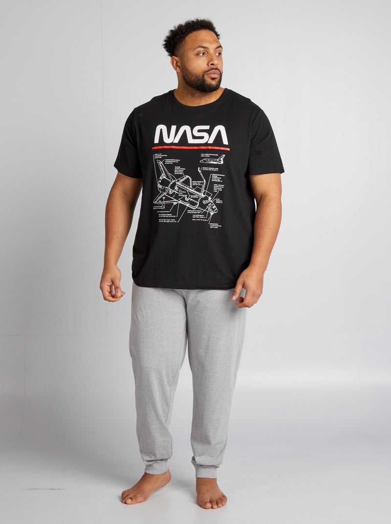 Pyjama long 'NASA t-shirt + pantalon - 2 pièces Noir - Kiabi