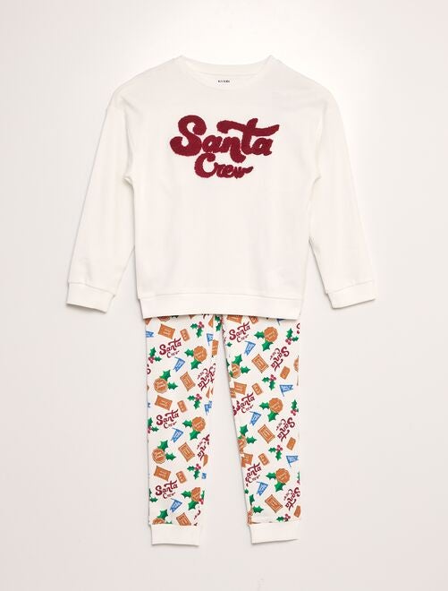 Pyjama long 'Noël' t-shirt + pantalon - 2 pièces - Kiabi