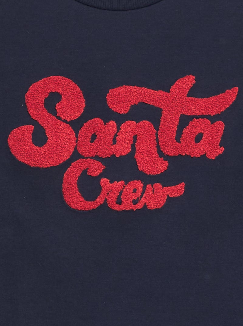 Pyjama long 'Noël' t-shirt + pantalon - 2 pièces Bleu - Kiabi