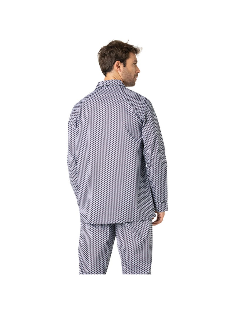 Pyjama long ouvert homme Popeline Eminence Bleu - Kiabi