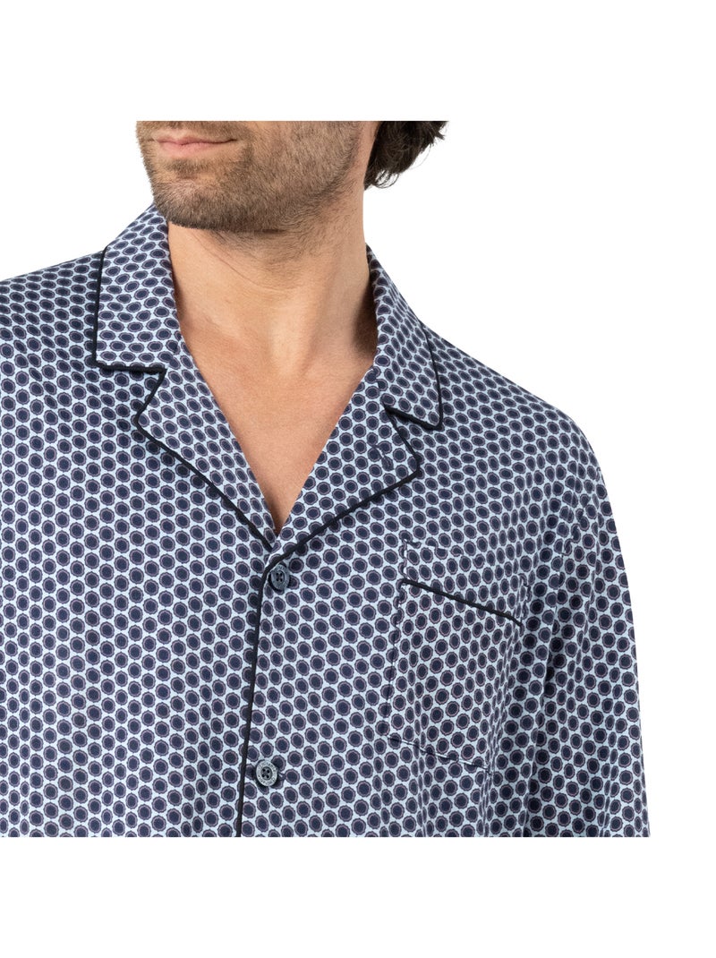 Pyjama long ouvert homme Popeline Eminence Bleu - Kiabi