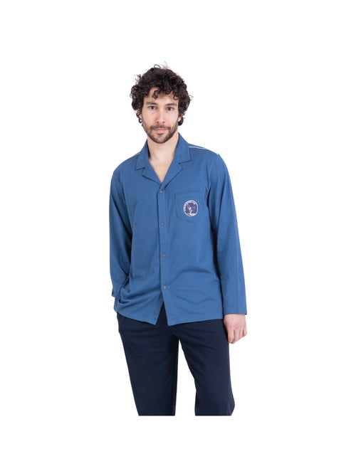Pyjama long ouvert homme Rayures Ocean Club Athena - Kiabi