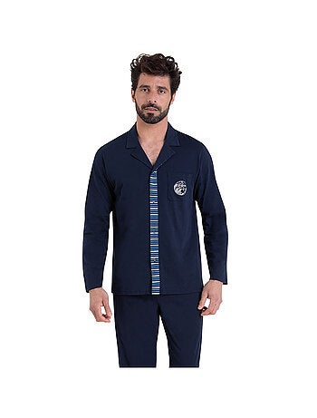 Pyjama long ouvert homme Rayures Waves Athena